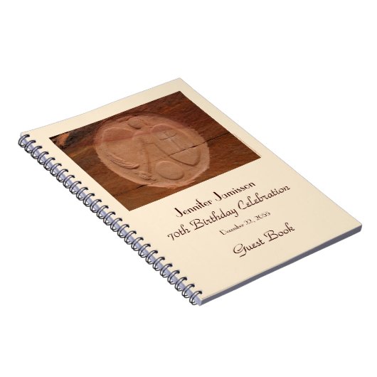 70e Birthday Party Guest Book, Angel in the Rocks Notitieboek (Rechterzijde)