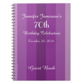 70e Birthday Party Guest Book Paars Notitieboek (Voorkant)