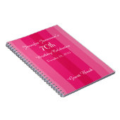 70e Birthday Party Guest Book Pink Notitieboek (Rechterzijde)