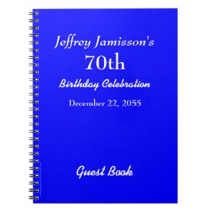 70e Birthday Party Guest Book Royal Blue Notitieboek