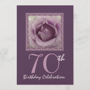 70e Birthday Party Invitation DREAMY PAARS Roos Kaart