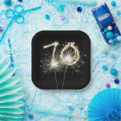 70e 'Birthday Party'-reservekopers op zwart Papieren Bordje (Feest)