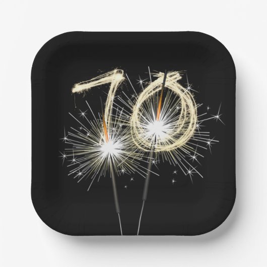 70e 'Birthday Party'-reservekopers op zwart Papieren Bordje (Voorkant)