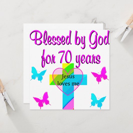 70E BIRTHDAY PRAYER KAART (Voorkant / Achterkant in situ)