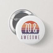 70e Birthday Retro Sunset Ronde Button 5,7 Cm (Voorkant /achterkant)