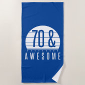 70e Birthday Retro Sunset Strandlaken (Voorkant)