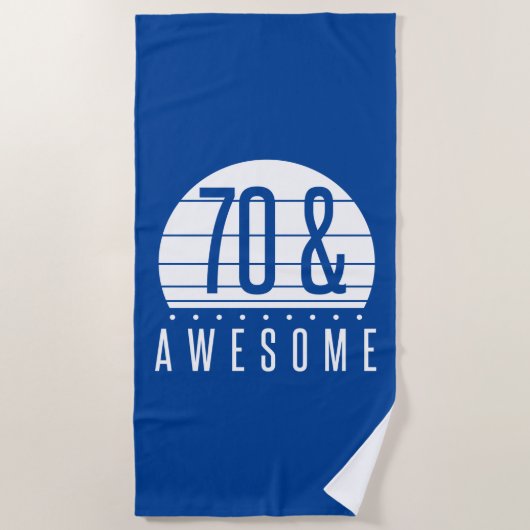 70e Birthday Retro Sunset Strandlaken (Voorkant)