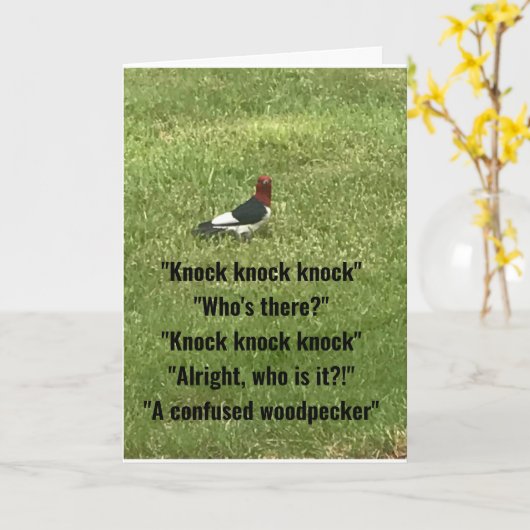 *70e BIRTHDAY* VAN VERWACHTE WOODPECKER-Kaart Kaart (Gele Bloem)
