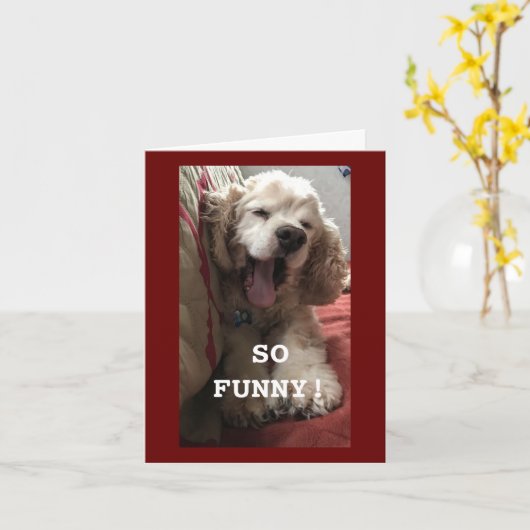 **70e BIRTHDAY WENS VAN COMEDIC SPANIEL** Kaart (Gele Bloem)