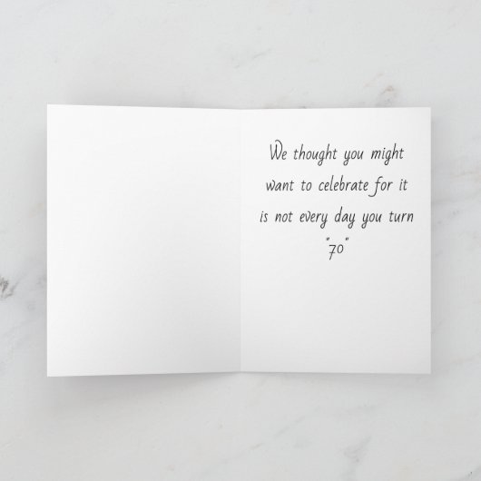 **70e** BIRTHDAY WISHUIZEN - SPECIAAL VOOR "U"Kaar Kaart (Binnen)