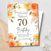 70e bloemige Sinaasappel geel Boho Waterverf Verja Kaart