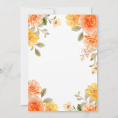 70e bloemige Sinaasappel geel Boho Waterverf Verja Kaart (Achterkant)
