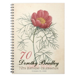 70e botanische pony Guest Book op Birthday Party Notitieboek