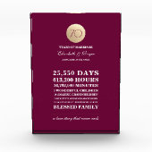 70e bruiloft Jubileum aangepaste geschenk acrylblo Fotoblokken (Voorkant)