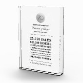 70e bruiloft Jubileum aangepaste geschenk plaque Fotoblokken (Rechts)