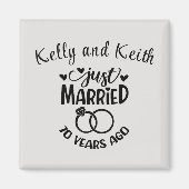 70e bruiloft Jubileum aangepaste namen Platinum Magneet (Voorkant)