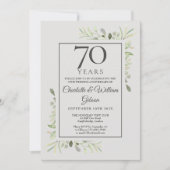 70e bruiloft Jubileum aquarel groen Kaart (Voorkant)