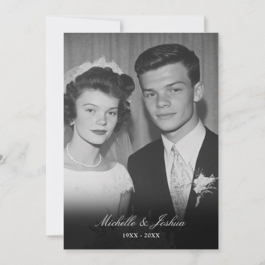 70e bruiloft Jubileum Bloemen Greenery Foto Kaart (Achterkant)