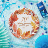 70e bruiloft Jubileum Herfst Bloemen Papieren Bordje (Feest)