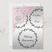 70e bruiloft Jubileum in reliëf van zilveren Roos Kaart (Voorkant)