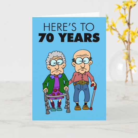 70e bruiloft Jubileum oud worden Kaart (Gele Bloem)