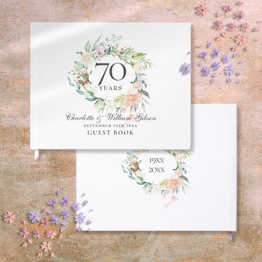 70e bruiloft Jubileum Rozen Floral Garland Gastenboek