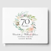 70e bruiloft Jubileum Rozen Floral Garland Gastenboek (Voorkant)