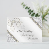 70e bruiloft Jubileum RSVP-kaart RSVP Kaartje (Staand voorkant)