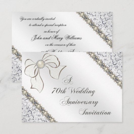 70e bruiloft Jubileum RSVP-kaart RSVP Kaartje (Voorkant / Achterkant)