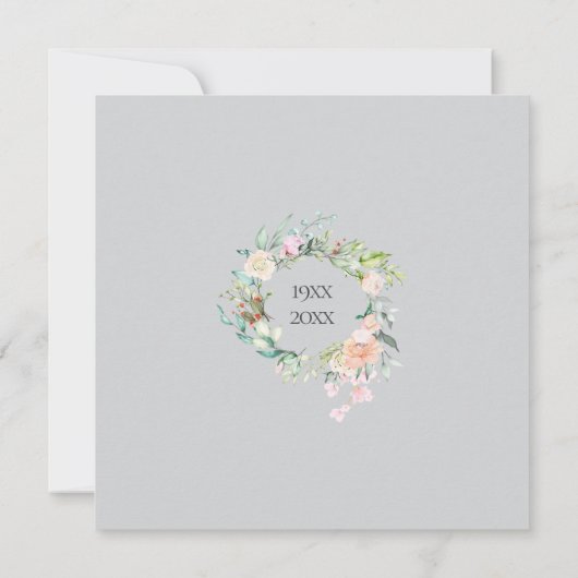 70e bruiloft Jubileum Waterverf Bloemen Kaart (Achterkant)