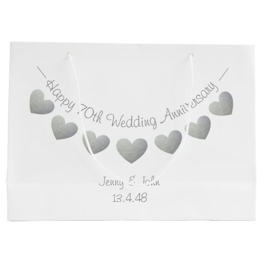 70e cadeautas met Jubileum voor Platinum Wedding (Achterkant)
