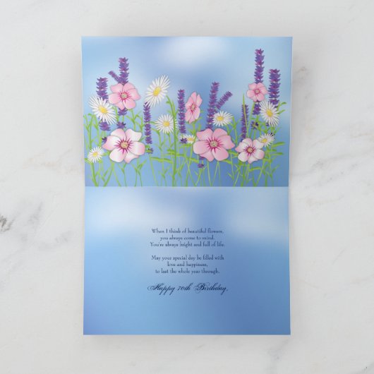 70e dag zacht gekleed bloemkool blauw kaart (Binnen)