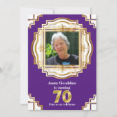 70e elegante gouden paarse witte fotolijst zeventi kaart (Voorkant)