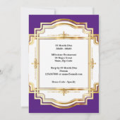 70e elegante gouden paarse witte fotolijst zeventi kaart (Achterkant)