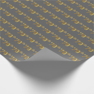 70e evenement (Grijs, Faux Gold) Cadeaupapier