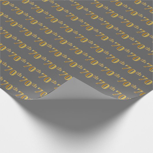 70e evenement (Grijs, Faux Gold) Cadeaupapier (Hoek)