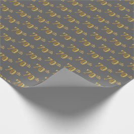 70e evenement (Grijs, Faux Gold) Cadeaupapier
