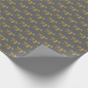 70e evenement (Grijs, Faux Gold) Cadeaupapier