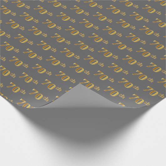 70e evenement (Grijs, Faux Gold) Cadeaupapier (Hoek)