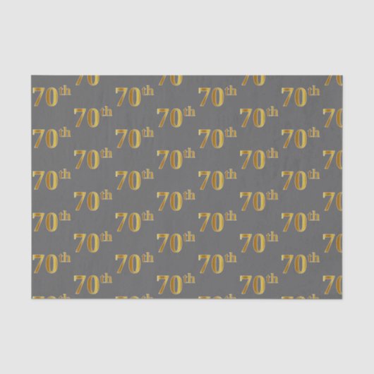 70e evenement (Grijs, Faux Gold) Tissuepapier (Voorkant)