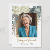 70e Floral Elegant Moderne Foto Verjaardag Kaart (Achterkant)