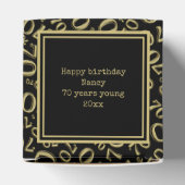 70e foto aandenken - zwart/goud nummer patroon bedankdoosjes (Bovenkant)