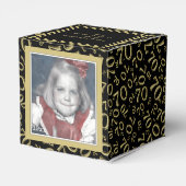 70e foto aandenken - zwart/goud nummer patroon bedankdoosjes (Achterkant)