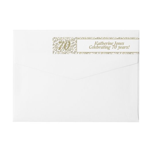 70e geboorte-koel-nummerpatroon, goud en wit (Achterkant)