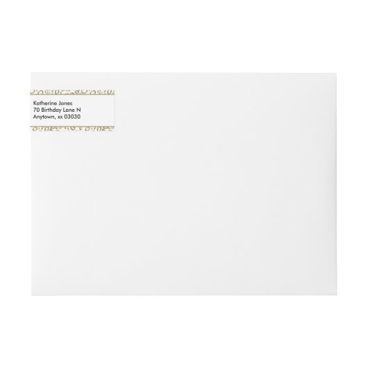 70e geboorte-koel-nummerpatroon, goud en wit (Voorkant)