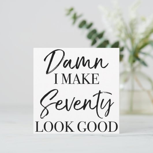 70e geboortedag kaart (Staand voorkant)