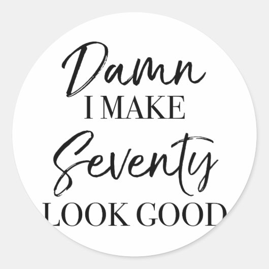 70e geboortedag ronde sticker (Voorkant)