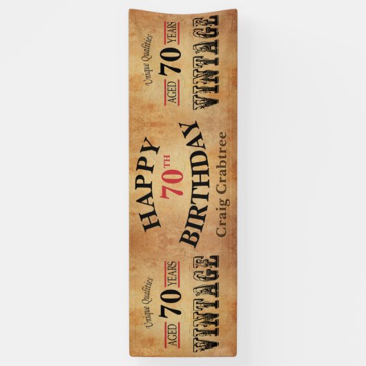  70e geboortedagontwerp spandoek (Verticaal)