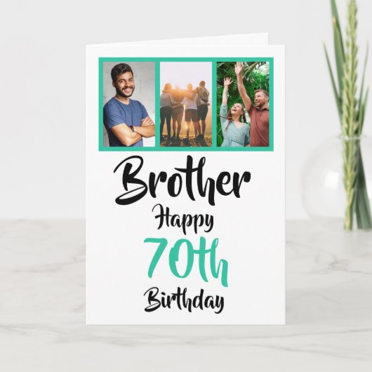 70e gelukkige verjaardag broerfoto collage Kaart (Voorkant)
