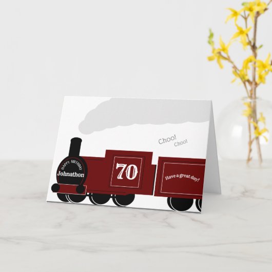 70e gepersonaliseerde verjaardagskaart van de stoo kaart (Gele Bloem)